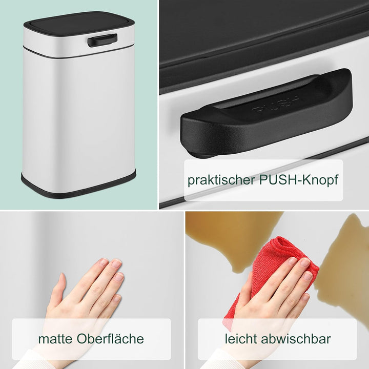 Relaxdays Küchenmülleimer 5 L, hängender Biomüllbehälter, Inneneimer, Aufhängung &amp; Klebepads, Türmül