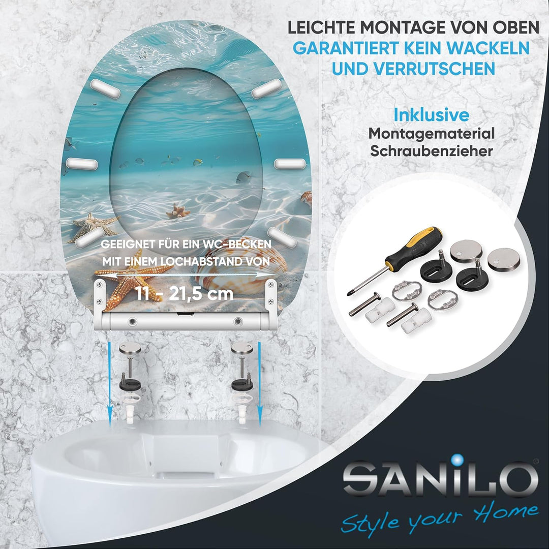Sanilo WC Sitz mit Absenkautomatik &amp; Quick-Release aus Holz, Waterworld, Waterworld