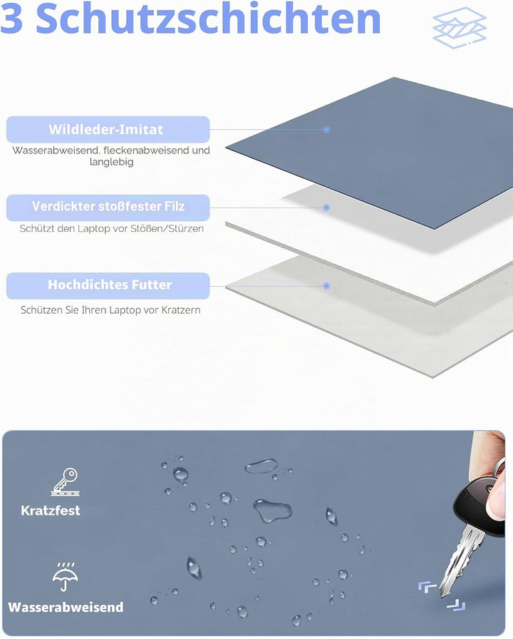 HYZUO 13 Zoll Laptop Hülle Tasche mit Einstellbarer Ständer für MacBook Air 13 M5 A3449 M4 M3 M2 M1
