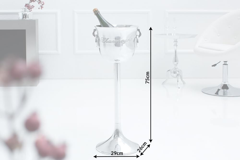 Riess Ambiente eleganter Sektkühler Champagne 75cm Silber poliert Flaschenkühler Flaschenhalter Flas