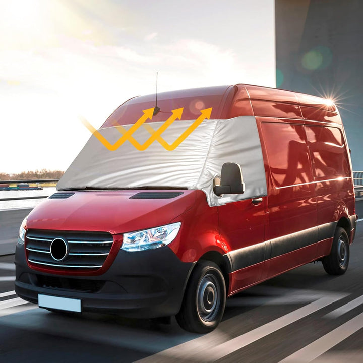 Externe Thermo Scheibenabdeckung passend für Mercedes Sprinter 2019-2023, Luxus Silber Wrap Windschu