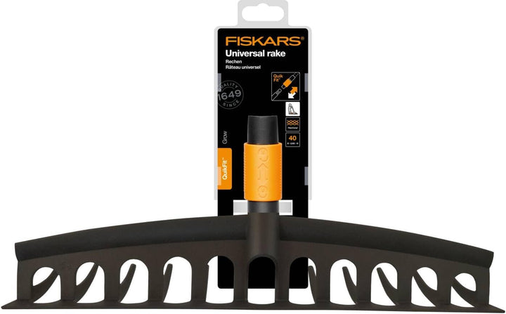 Fiskars Rechen mit 12 Zinken, Werkzeugkopf, Breite: 41 cm, Glasfaserverstärkte Kunststoffzinken, Sch
