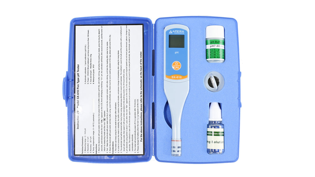 Apera Instruments SX610 pH-Meter (pH ±0,1 Genauigkeit, Messbereich pH 0-14, Temperaturanzeige, wasse