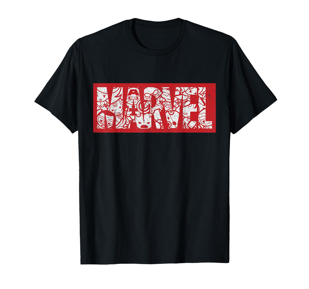 Womens Marvel Kawaii Superheroes Logo Graphic T-Shirt Small Asphalt