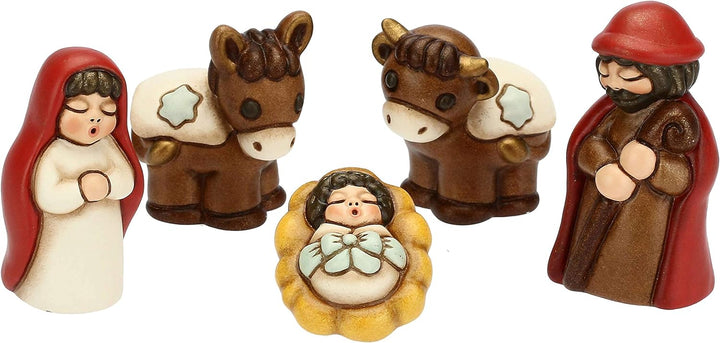 THUN - Klassische Mini-Weihnachtskrippe 2019 mit grosser Sternhütte - Keramik - 20 x 10 x 18 cm