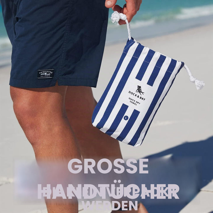 Dock &amp; Bay Strandhandtuch - Schnell trocknende Mikrofaser, ohne Sand - Kompakt, Leicht - 100% recyce