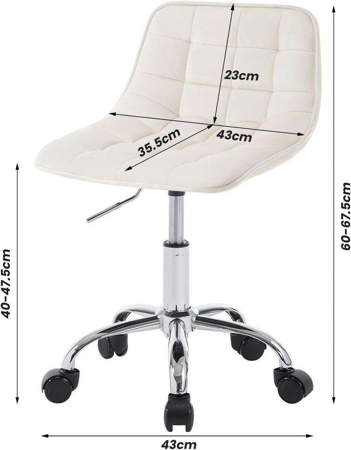 WOLTU Schreibtischstuhl Kinder, Schminkstuhl Sitzhocker Rollhocker Arbeitshocker, 360° drehbar höhen