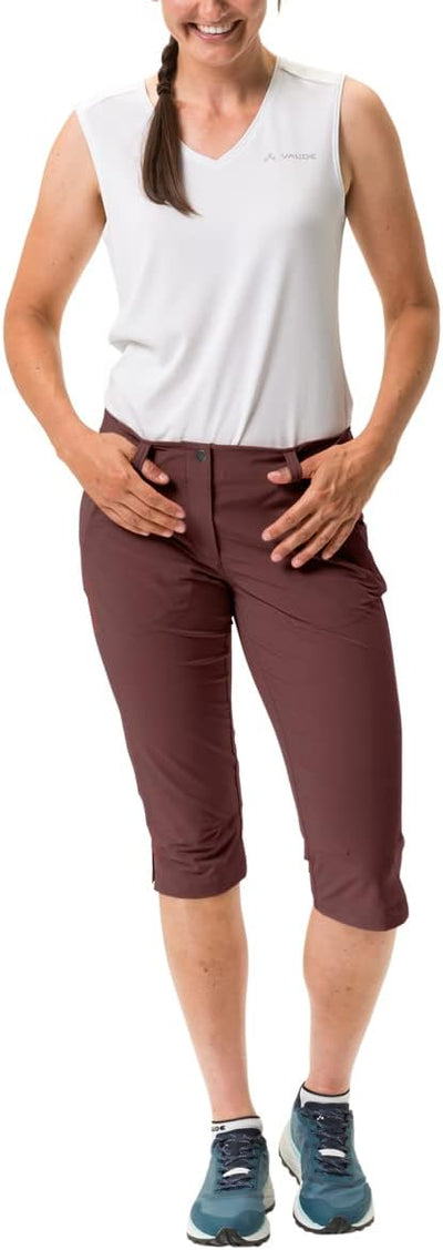 VAUDE Damen Hose Women's Skomer Capri 34 Dark Cherry, 34 Dark Cherry