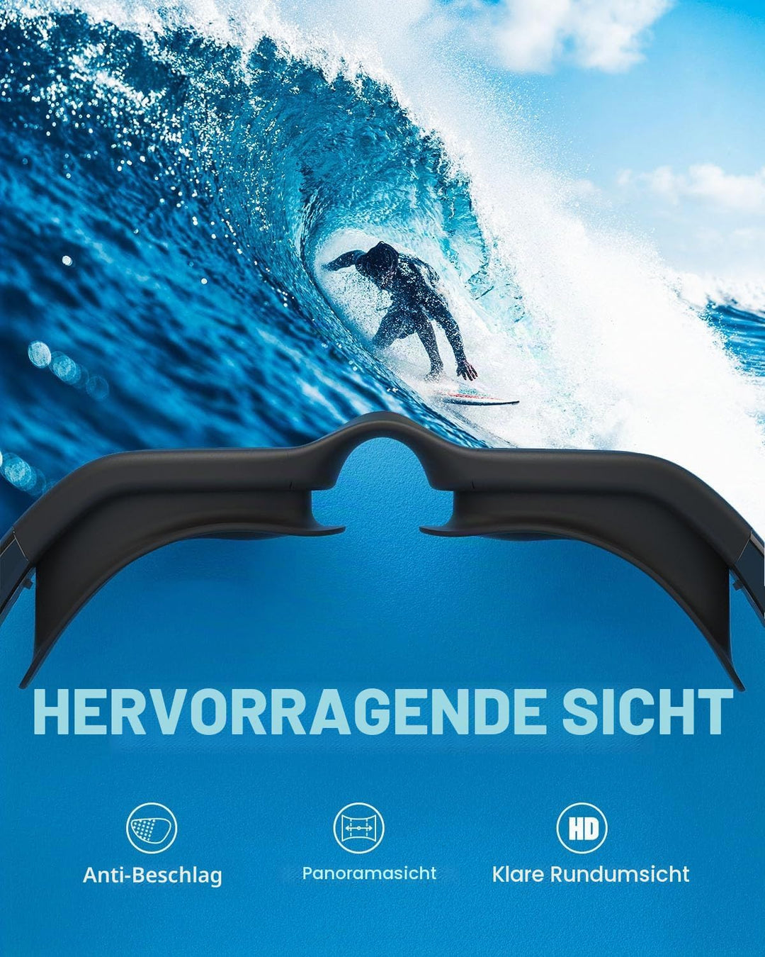 ZIONOR G1 NEW Polarisierte Schwimmbrille für Erwachsene Damen Herren | Beschlagfrei, 100% UV-Schutz,
