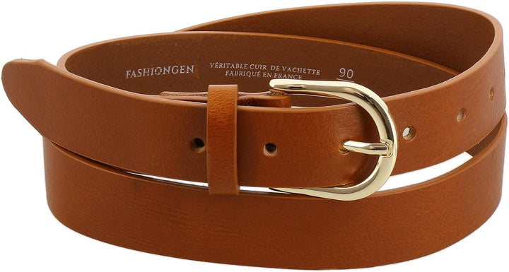 FASHIONGEN - Damengürtel aus pflanzlich gegerbtem Vollnarbenleder, 3 cm breiter ledergürtel, Damengü