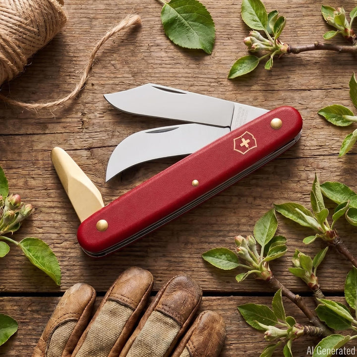 Victorinox, Okulier- und Hakenmesser 3, Garten Taschenmesser, Gärtner und Floristen, Klinge, gebogen