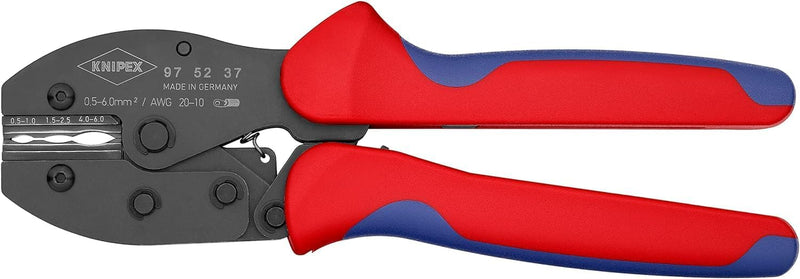 Knipex PreciForce® Crimpzange brüniert, mit Mehrkomponenten-Hüllen 220 mm 97 52 37