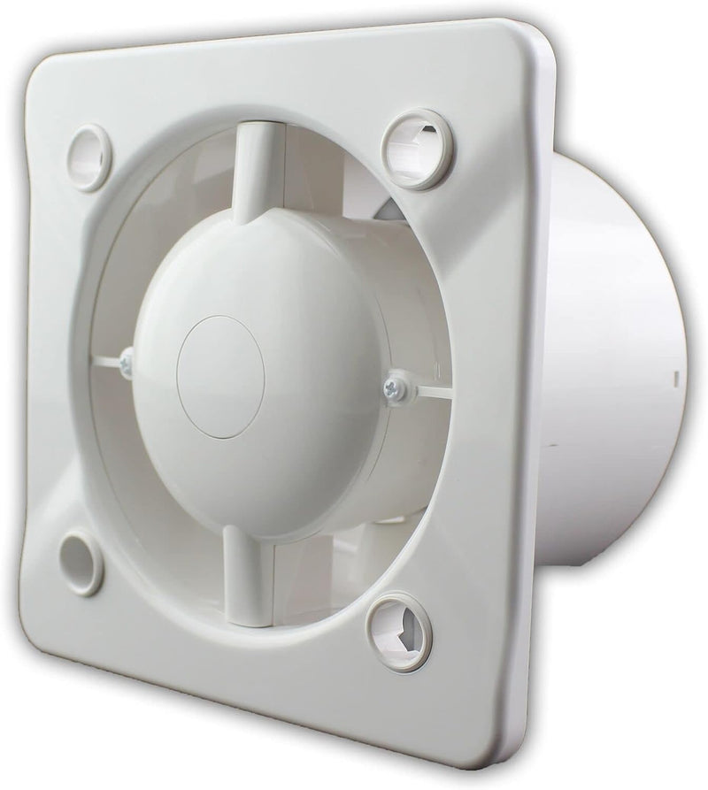 Badventilator Ø 100 mm Edelstahl Badlüfter Lüfter Ventilator Deckenlüfter mit Timer Wandlüfter Kugel