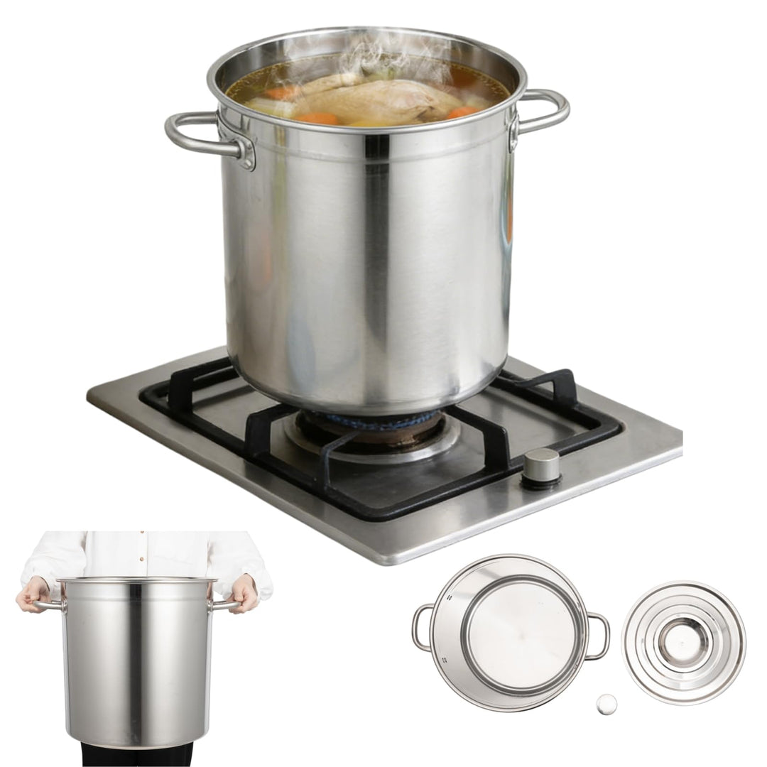 35L Edelstahl Kochtopf mit Deckel | für Induktion &amp; Gas | 35 x 36cm | für Suppen, Sossen, Eintöpfe,