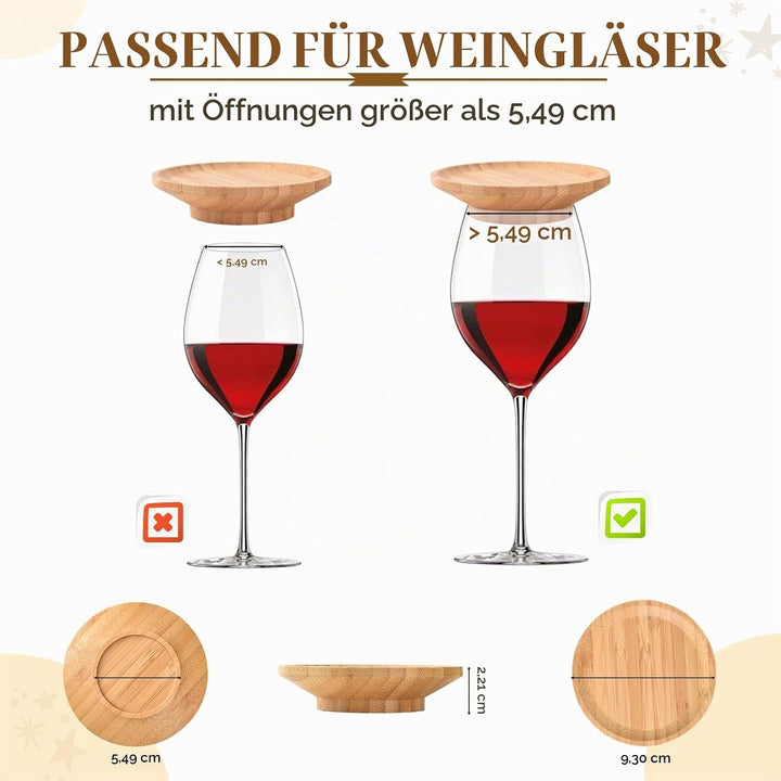 10 Stück Weinglas Charcuterie Topper, Charcuterie Brett Topper, Weinglas Topper Holz, Wein Vorspeise
