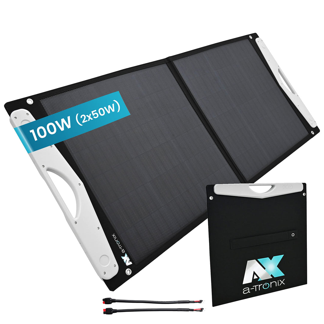 a-TroniX PPS Solar 0% MwSt §12 III UstG Bag Vario 100W, faltbares Solarpanel, USB Anschluss, Outdoor