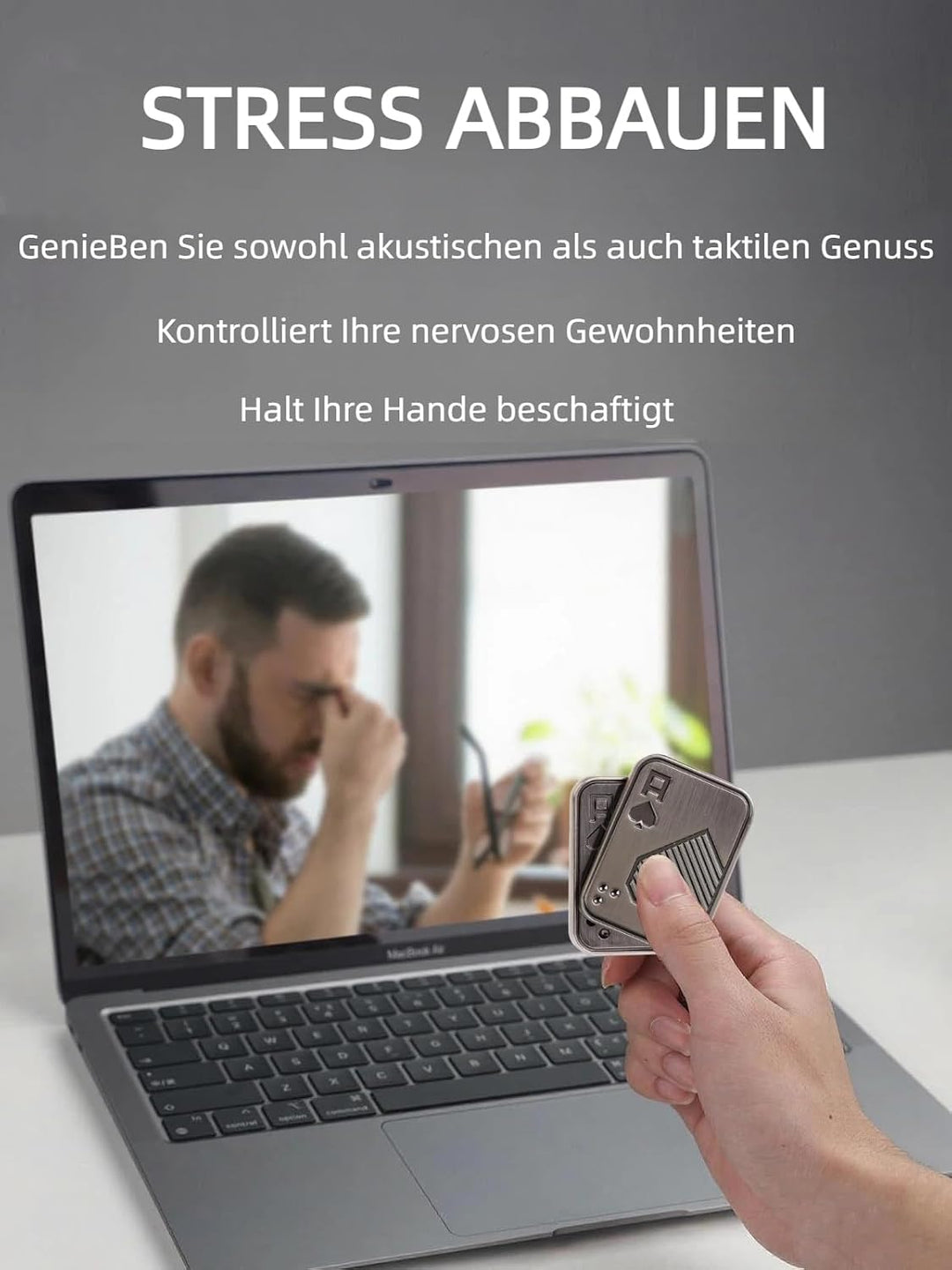 Metall-Fidget-Slider, Pop-Fidget-Spielzeug Poker Push Card für Jugendliche und Erwachsene, Geschenk