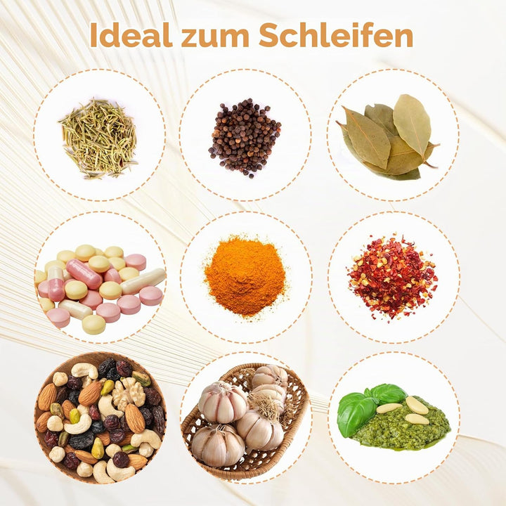 2 Sets Mörser mit Stössel un Bürsten, Kleiner Porzellanmörser Stössel Set Keramik Kleine Kräuterscha