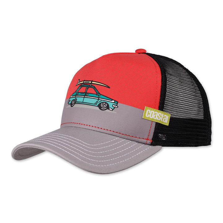 Coastal - Retro Beauty (Red/Grey) - Trucker Cap Meshcap Kappe Mütze Cappy Caps