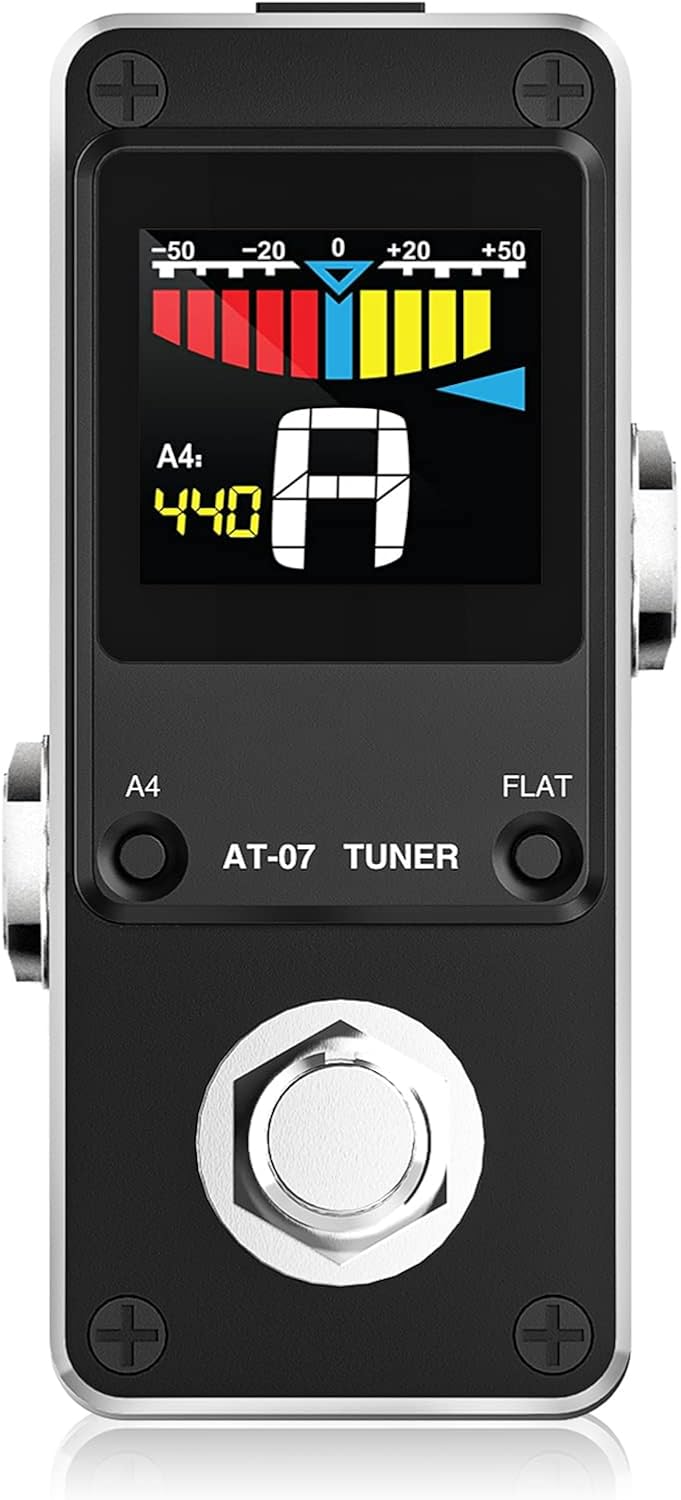 Stimmgerät-Pedal, LEKATO Chromatisches Stimmgerät-Pedal mit zwei Modi für Gitarre und Bass - Mini St