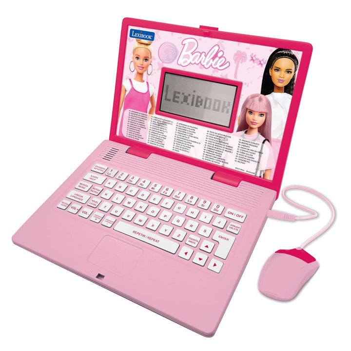 LEXIBOOK, Barbie, Bilingue Pädagogischer Computer Portugiesisch/Englisch, Brinquedo für Crianças com