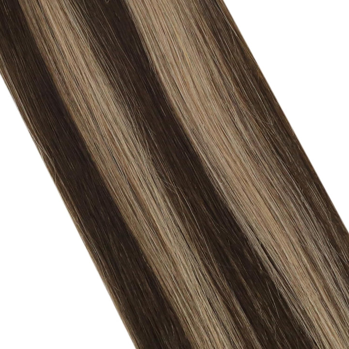 Moresoo Unsichtbare Tape Extensions Echthaar Dunkelbraune Hair Extensions Tape in 45 cm Schwarz bis