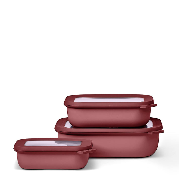 Mepal - Multischale Cirqula Rectangular Set 3-teilig - Vorratsdosen mit Deckel - Geignet als Aufbewa