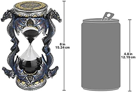 Design Toscano Todestürdrache Gothic-Deko Sanduhrstatue, Polyresin, vollfarbe, 15 cm Single Hourglas