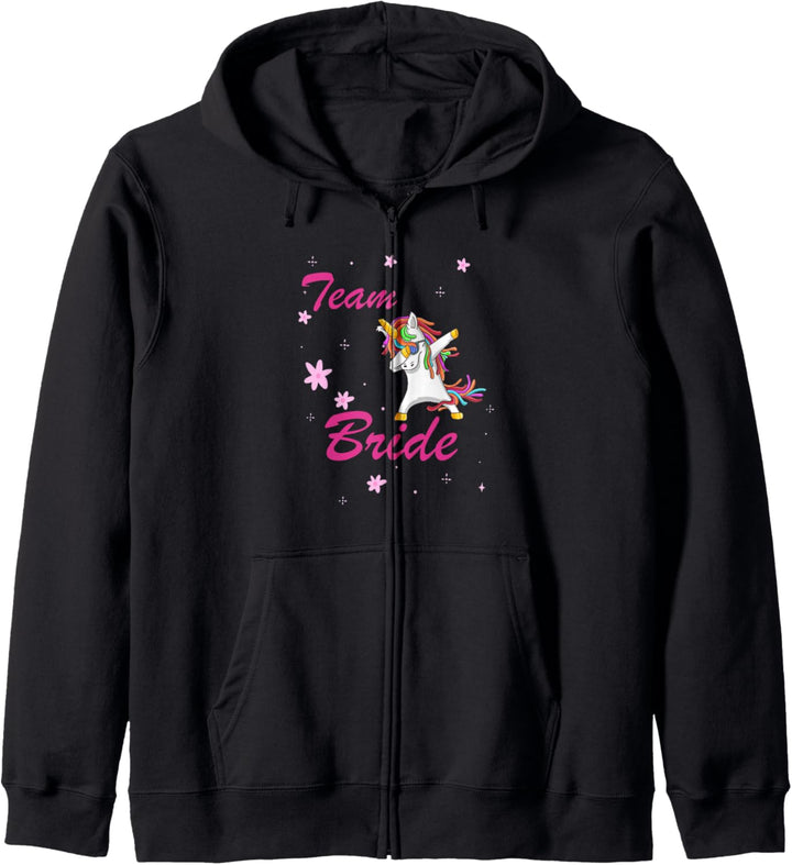 Team Bride Braut Brautjungfern dabbing Einhorn Kapuzenjacke