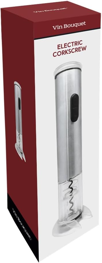 Vin Bouquet Elektrischer Korkenzieher, Mangan-Stahl und ABS, Silberfarben, 32 x 10 x 9 cm