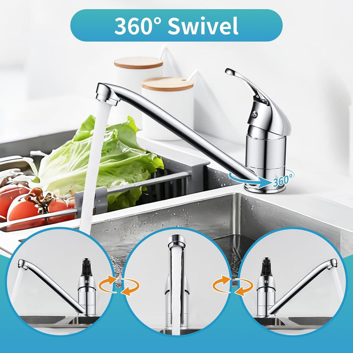 Rehomthy Wasserhahn Küche, Küchenarmatur 360° Schwenkbar, Einhebel Mischbatterie Küche, Spültischarm