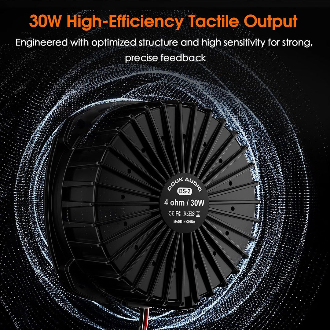 Douk Audio BS-2 Bass Shaker: 30 W Taktiler Wandler – Subwoofer-Tieftöner für Heimkino, Car-Audio und