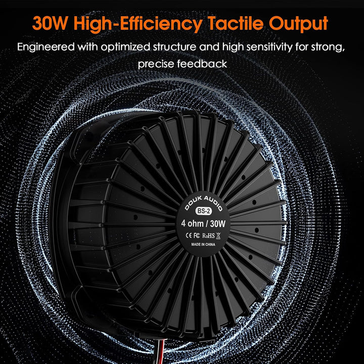 Douk Audio BS-2 Bass Shaker: 30 W Taktiler Wandler – Subwoofer-Tieftöner für Heimkino, Car-Audio und