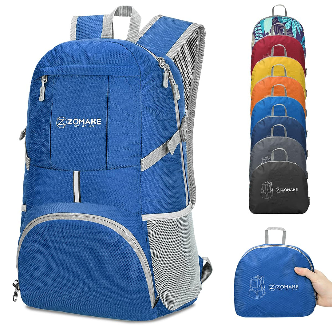 ZOMAKE Faltbarer Rucksack 35L,Leichter Rucksäcke Wasserdicht Wanderrucksack Packable Backpack für Da