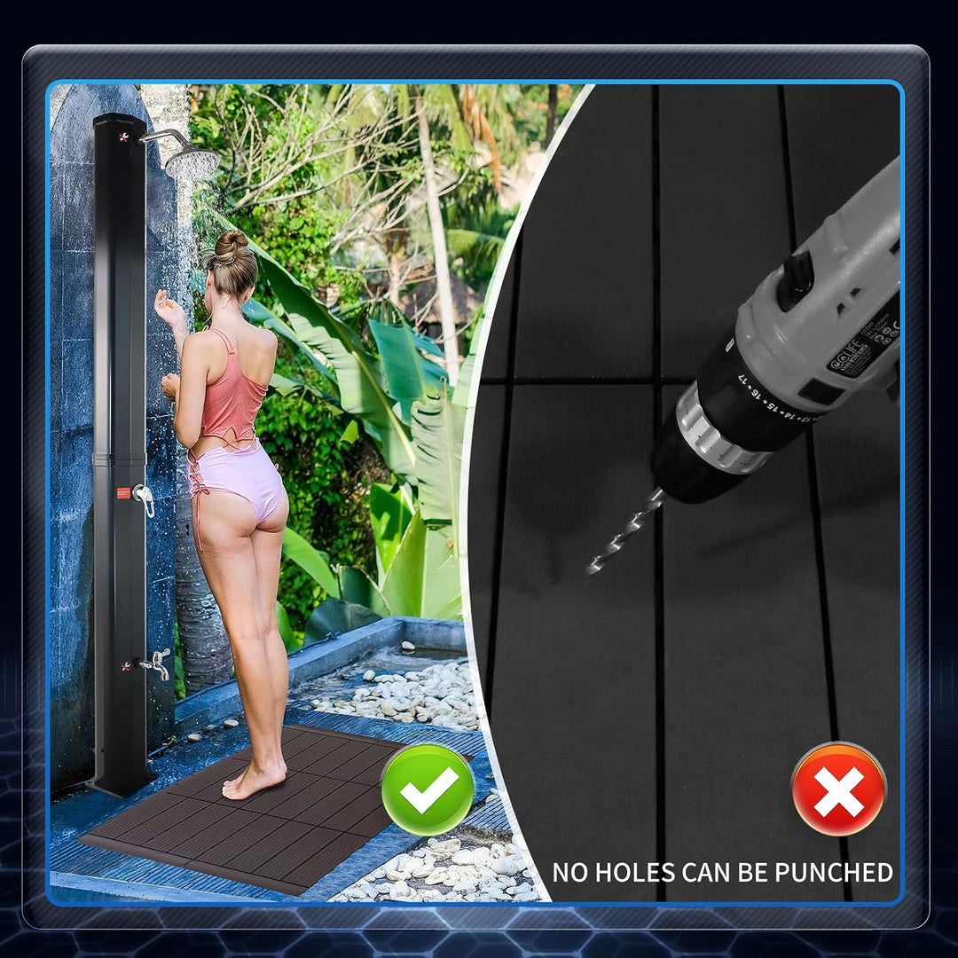 CCLIFE Solardusche mit Kunststoffboden 60L Solar Gartendusche Pooldusche Regendusche Aussendusche Ga