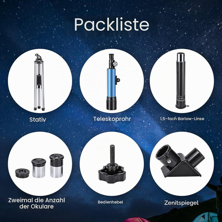 Astronomisches Teleskop für Kinder, Uverbon Teleskop für Astronomie, Teleskop, Zoom, 90 x HD, räumli