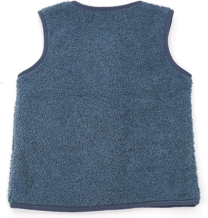 Happy Cherry Jungen Mädchen Fleece-Weste Flauschig Atmungsaktive Outdoor 120 Blau-bb, 120 Blau-bb