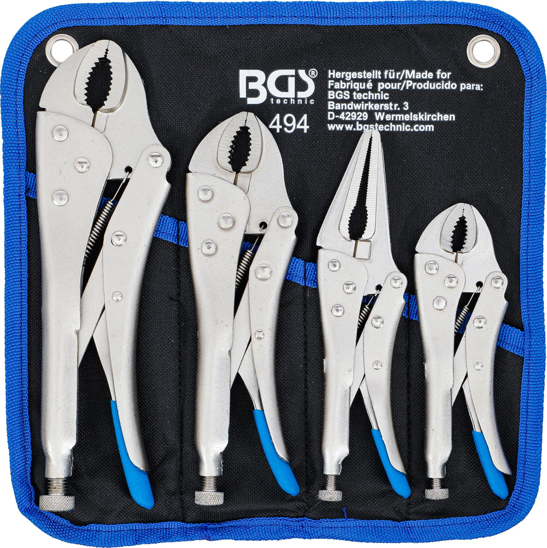 BGS 494 | Gripzangen-Satz | 4-tlg. | Gripzange 140 / 185 / 220 mm | Langbeck-Gripzange 175 mm | inkl