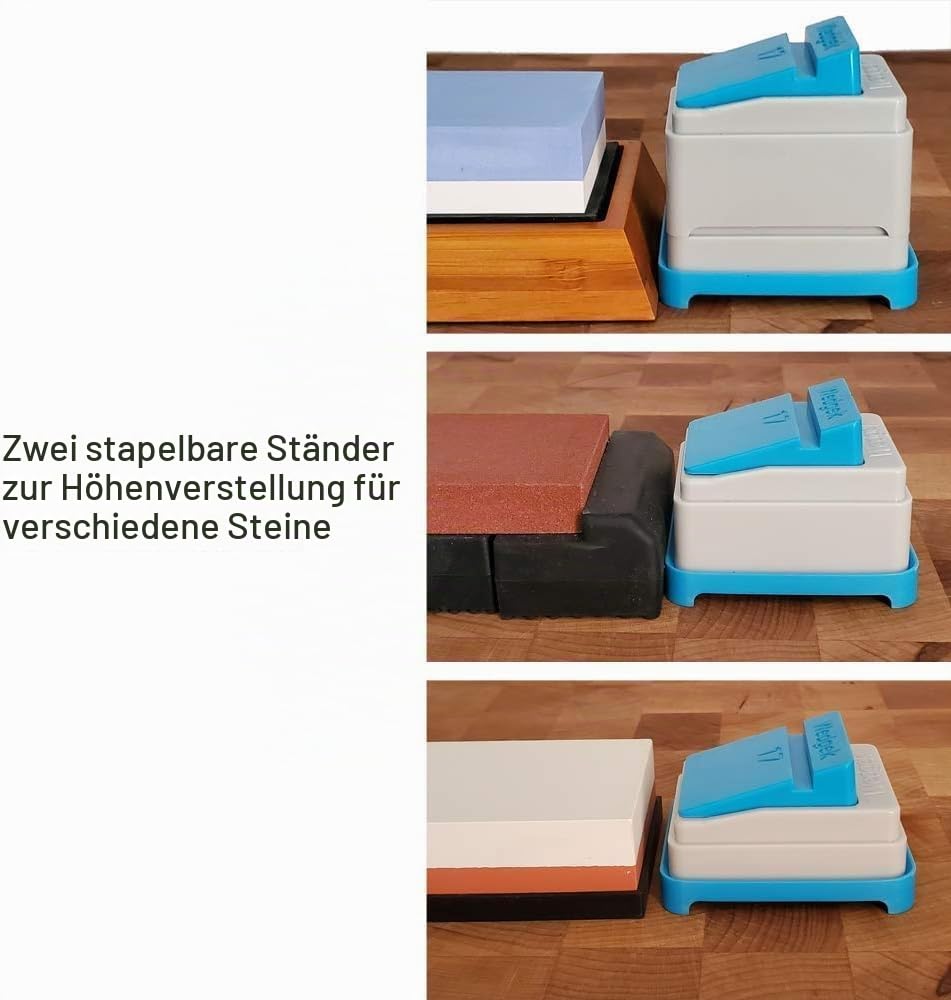 11°-23° und 24°-43° kombiniert, XL-Winkelführungen zum Schärfen auf Stein, Modell LR5 von AngleGuide
