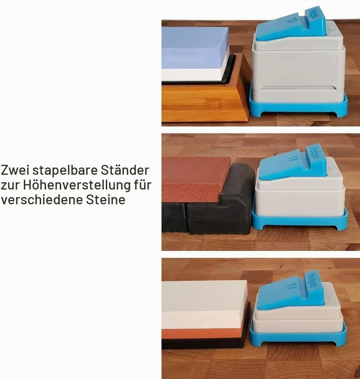 11°-23° und 24°-43° kombiniert, XL-Winkelführungen zum Schärfen auf Stein, Modell LR5 von AngleGuide