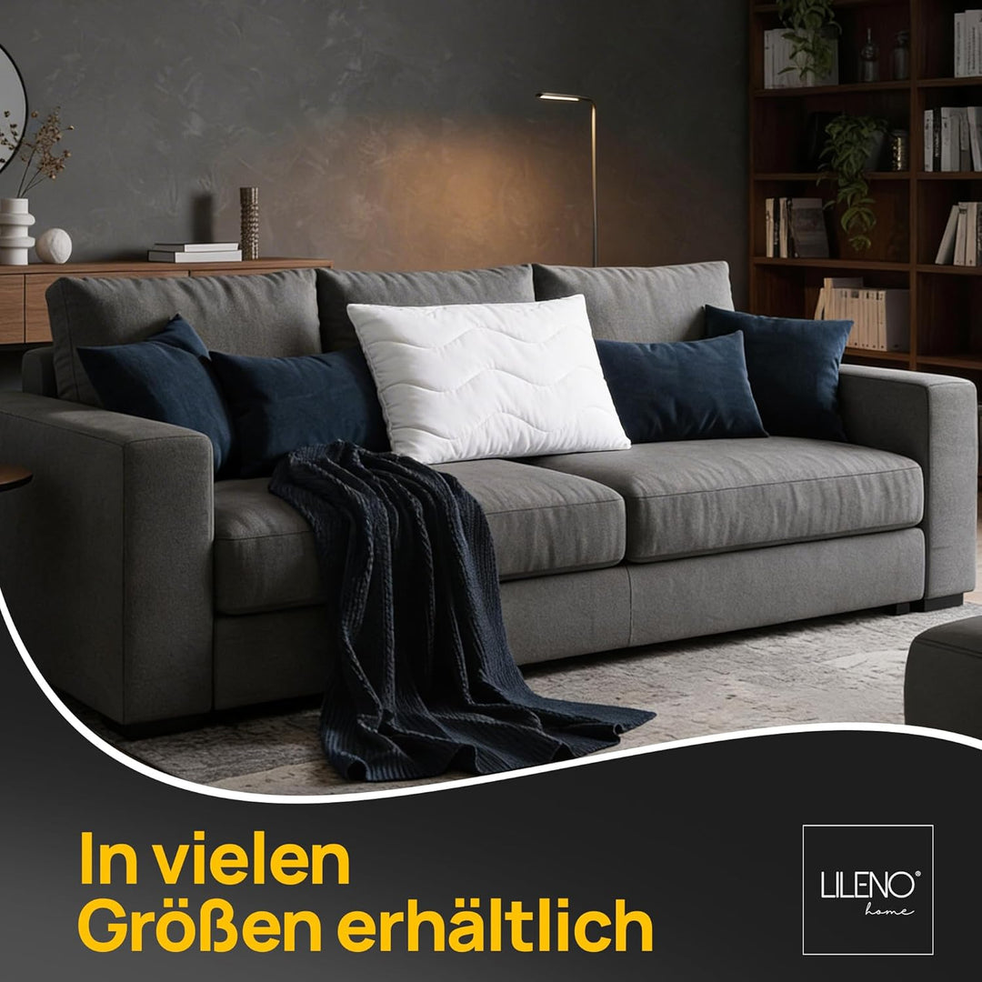 LILENO HOME Kopfkissen 30x40 cm [6er Set] als Kissen-Füllung - Bett oder Deko Kissen mit Reissversch