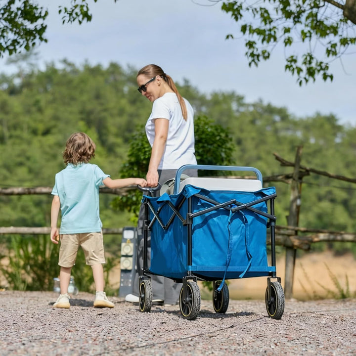 TIMBER RIDGE Bollerwagen Faltbar 200L mit Getränkehalter Verstellbarem Griff, Handwagen Transportwag
