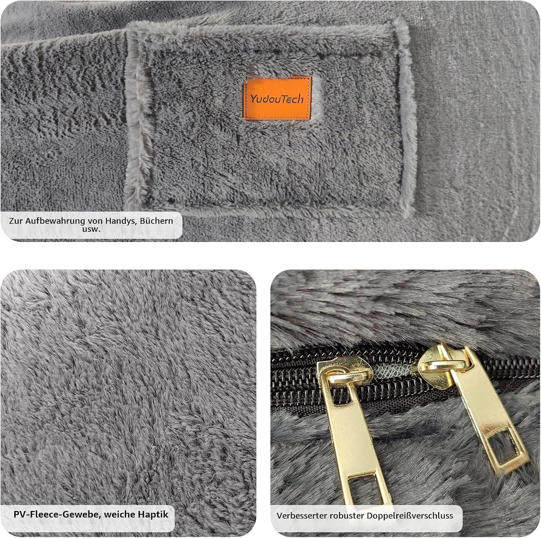 YudouTech Sitzsack Stuhl Abdeckung (nur Abdeckung, Keine Füllung),Grosser runder weicher Flauschiger