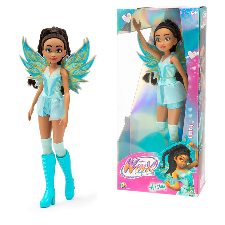 Winx Club Fairy Doll – Aisha with Glitter Wings & Poseable Joints – Transformation Outfit – Removabl