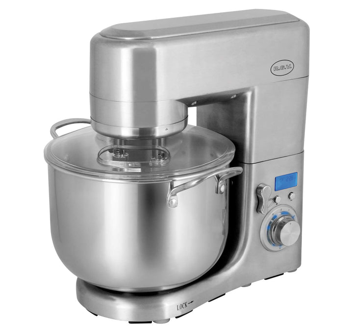 RGV 110290 Pastaprof PL10S Knetmaschine, 10 l, Doppelhaken, 1500 Watt, 6 Geschwindigkeitsstufen, Sil