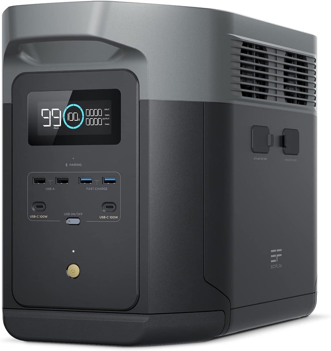 EcoFlow DELTA 2 Max tragbare Powerstation 2048Wh, erweiterbar 2-6 kWh, LFP-Batterie mit 3000 Zyklen,
