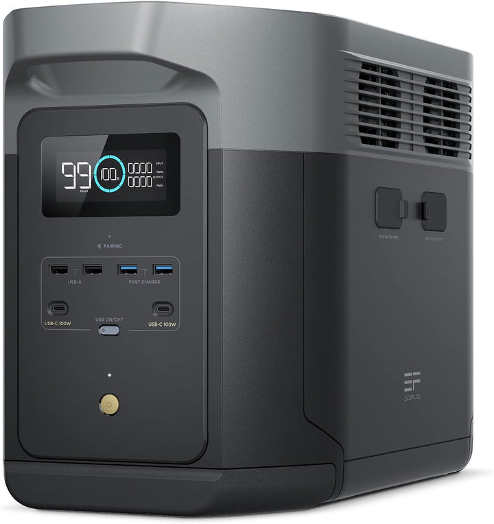EcoFlow DELTA 2 Max tragbare Powerstation 2048Wh, erweiterbar 2-6 kWh, LFP-Batterie mit 3000 Zyklen,