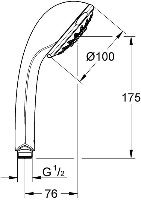 GROHE Relexa 100 Five - Handbrause (5 Strahlarten, langlebige Oberfläche, Antikalk-System), chrom, 2