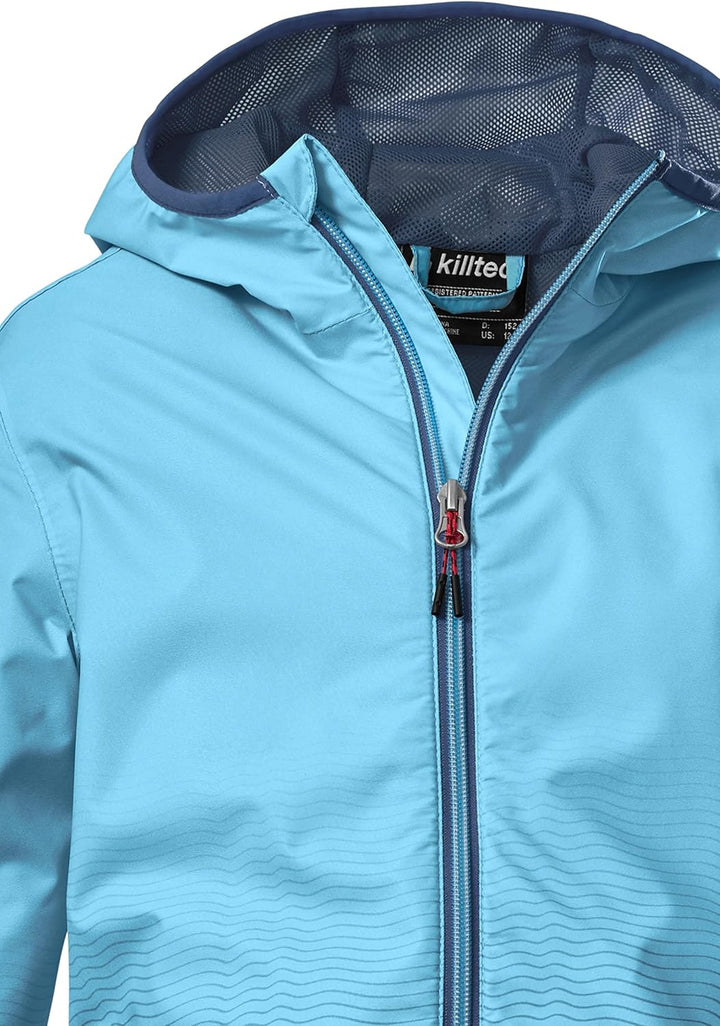 Killtec Mädchen Kos 211 Grls Jckt Funktionsjacke/Outdoorjacke mit Kapuze, packbar, eisblau