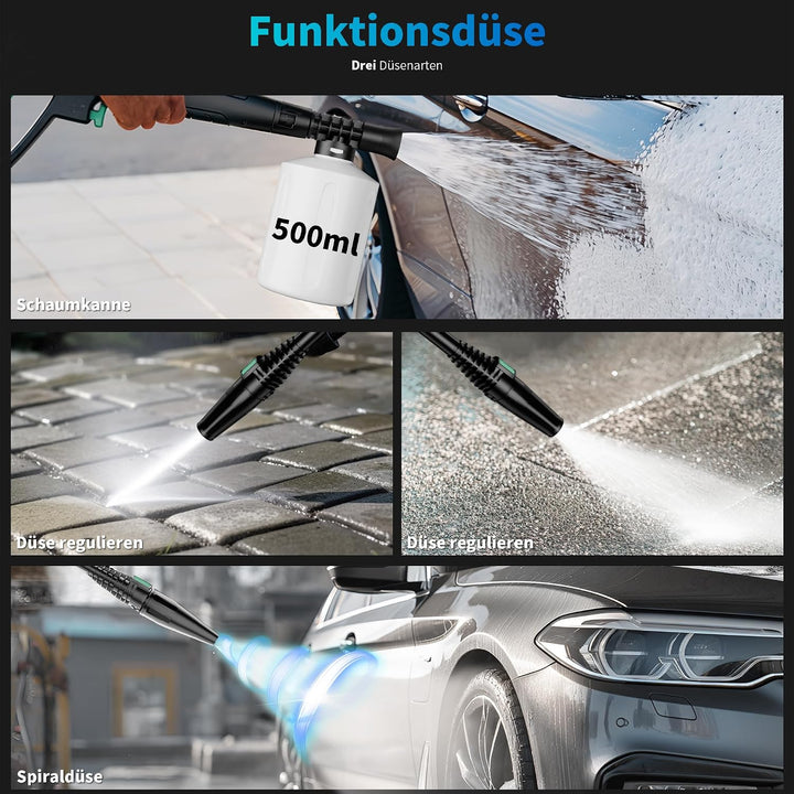 2026New Hochdruckreiniger Touchscreen 8-stufiger 200 Bar, 6-in-1-Düse, 90cm Gerätehöhe, Einstellbare